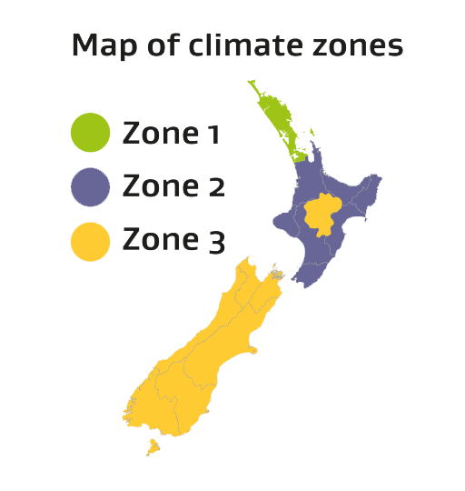 NZ climate zones for Healthy Homes insulation 